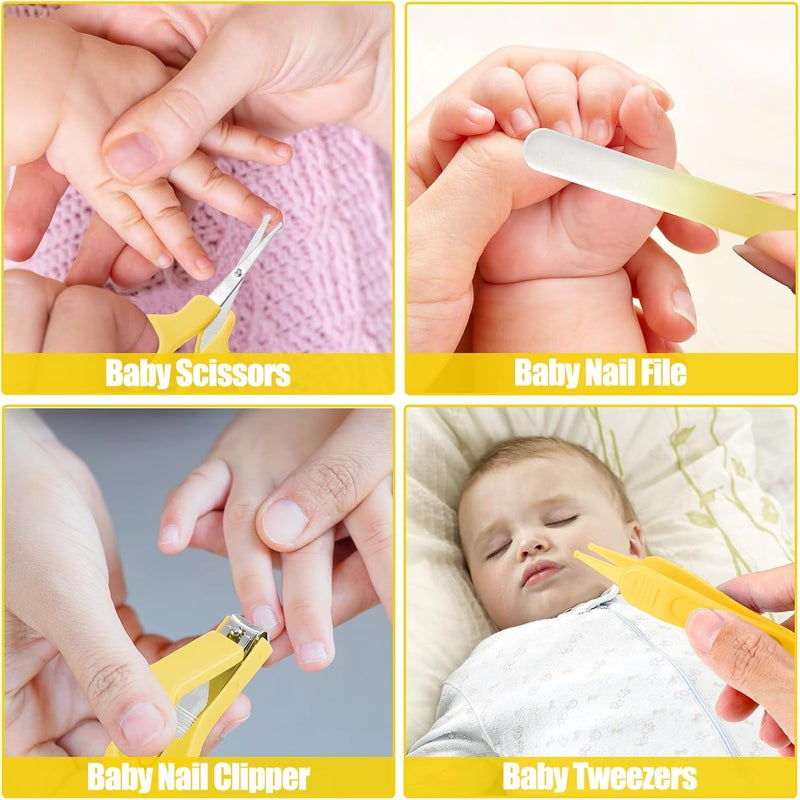 POPYJAN Baby Healthcare and Grooming Kit for Newborn Kids, 24PCS Upgraded Safety Baby Care Kit, Newborn Nursery Health Care Set, Baby Care Products (Yellow) - Image 3